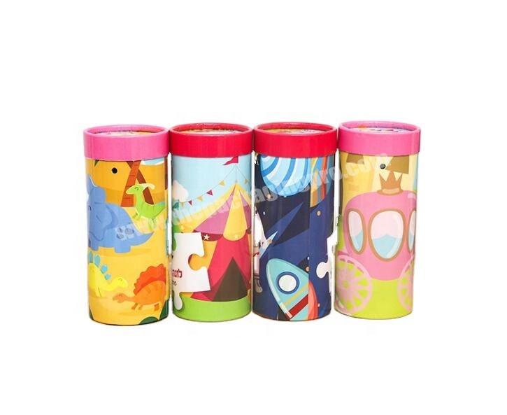 Custom Printed Cartoon pattern Kraft jar long round  Packaging Paper Tube pakeging