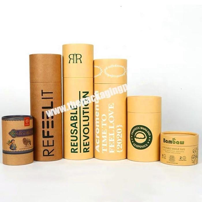 Customized Size Logo Plain Round Kraft Paper Large Diameter Cardboard Tubes For Food