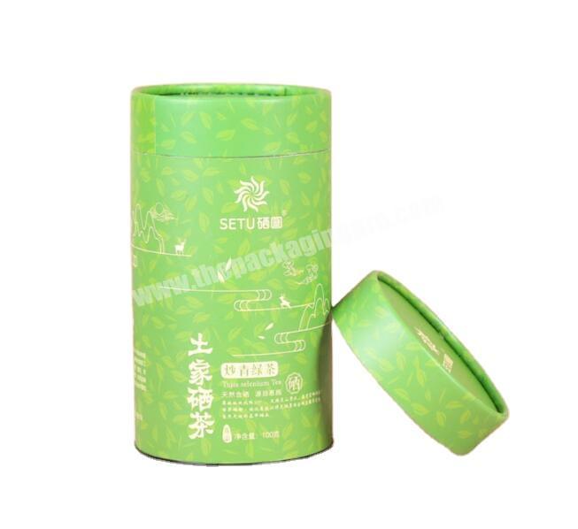 Custom Printed Design Green Kraft Paper Board Paper Storage Tube Packaging