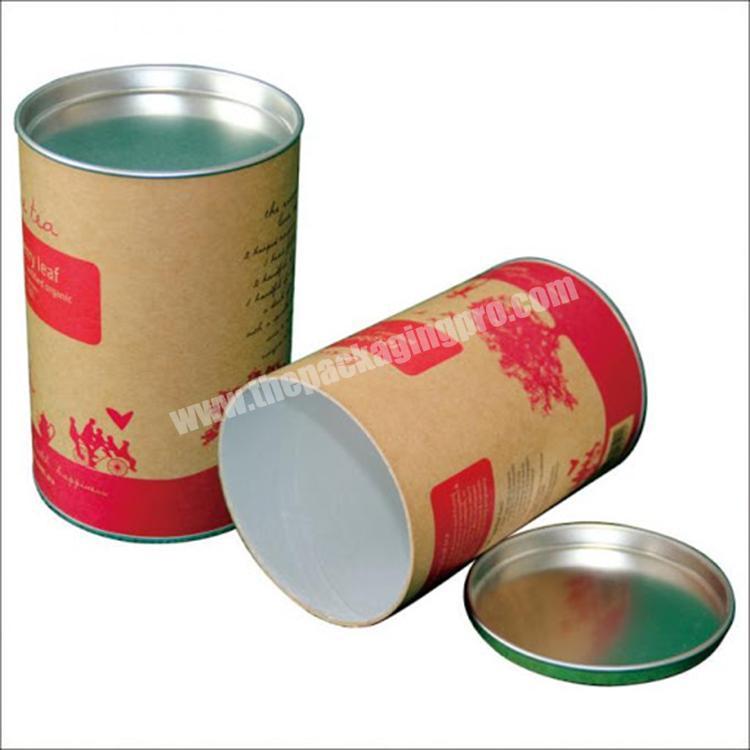 Custom Printed Eco Friendly Kraft Paper Made Cylinder Box Flower Tea Packaging Paper Tube