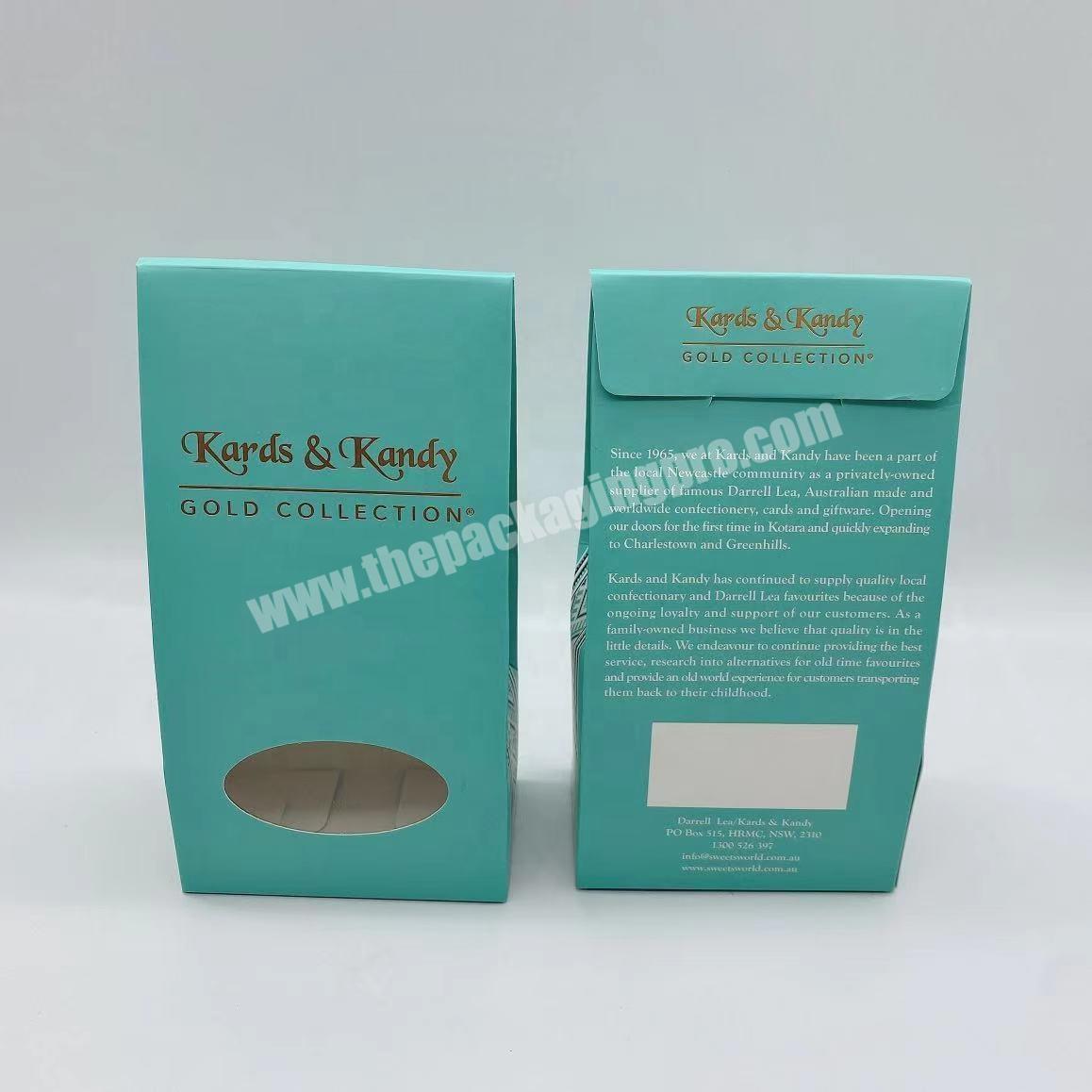 Custom Printed Craft Paper Food Packaging Box With Clear Window  Shipping Box