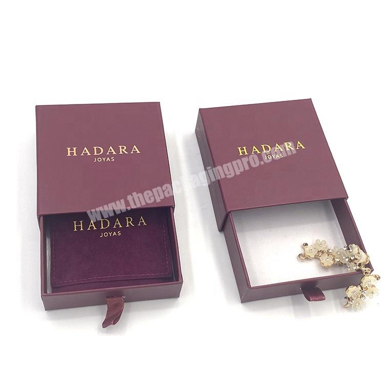 Custom Printed Mini Luxury Gift Packaging Fancy Pendant Jewelry Necklace Drawer Paper Package Box With Logo