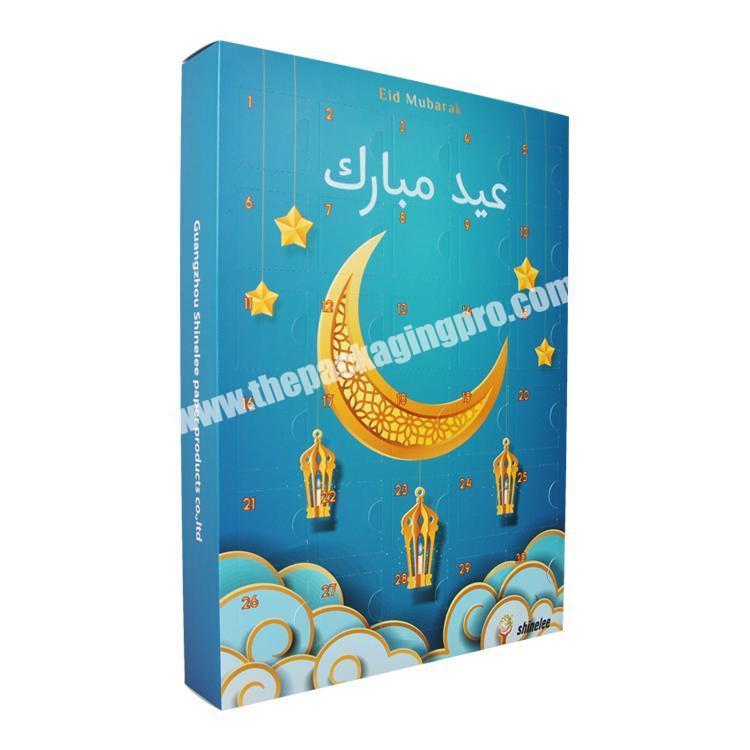Manufacturer Muslim Design Simple Shaped Paper 30 Days Gift Set Ramadan Advent Calendar Packaging Box