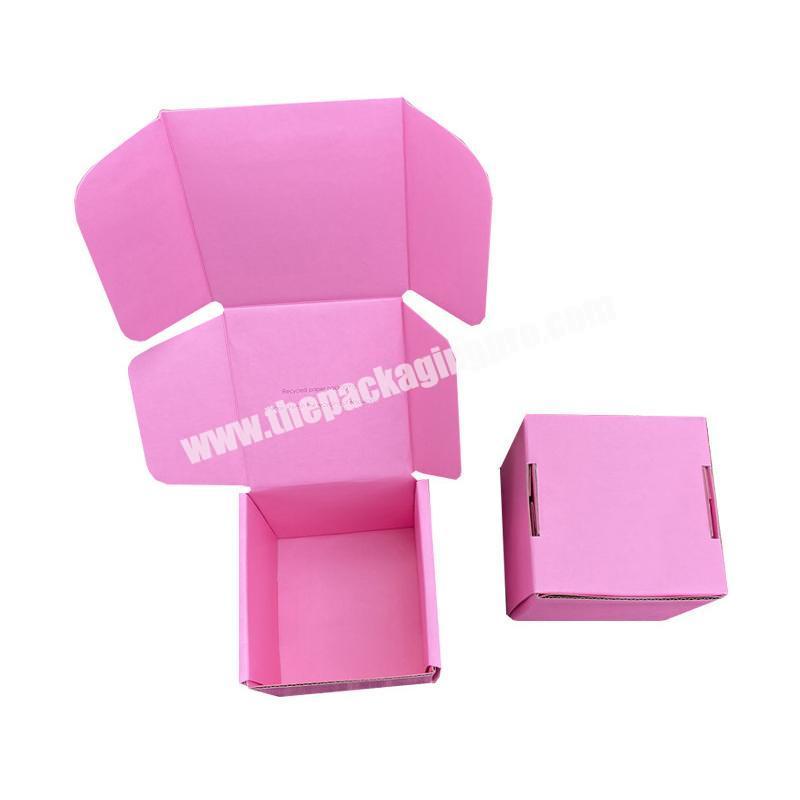 Custom Size Eco Friendly Printed Pink t-shirt Shipping Mailer Packaging Box