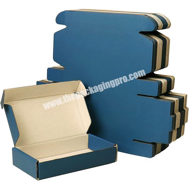 Custom Small Folded Blue 6.3x3.1x1.2 Inch Corrugated Cardboard Shipping Mailer Boxes