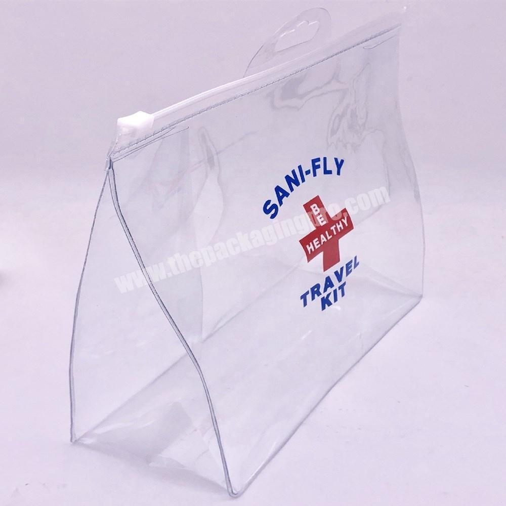 Custom Transparent Pvc Plastic Slide Bag with Hang Hole Zipper