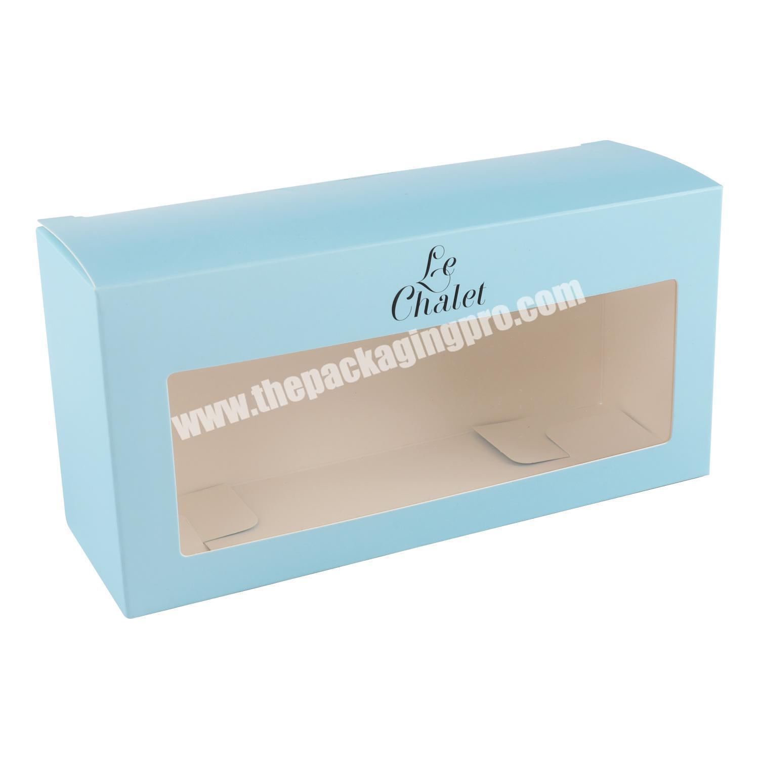 Custom cheap paper packaging gift box with transparent window with logo folding carton box  for candle toys accessories