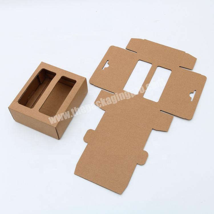 Custom corrugated cardboard kraft paper packaging box with window
