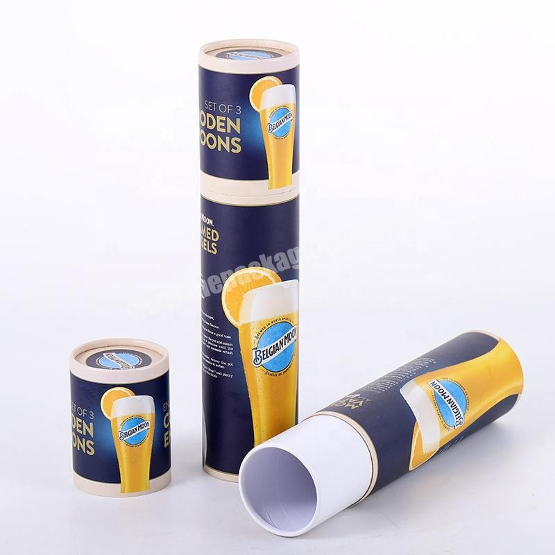 Custom design printing beer packaging round paper cardboard food tube