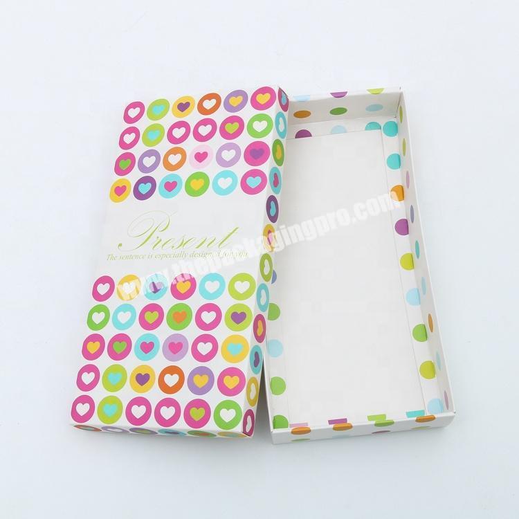 Custom foldable card bottom and lid type paper underwear box with window