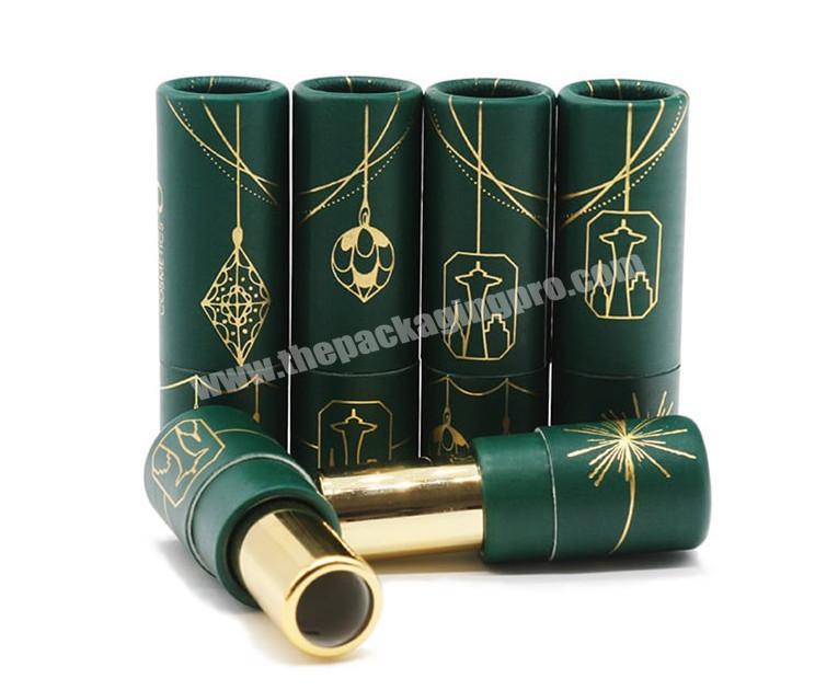 Custom lipstick tube packaging boxes with bronzing printing eco friendly lipstick tube