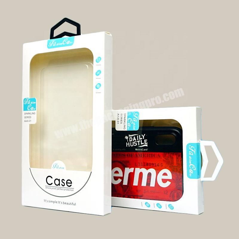 Custom logo eco-friendly packaging white cardboard box for mobile phone case