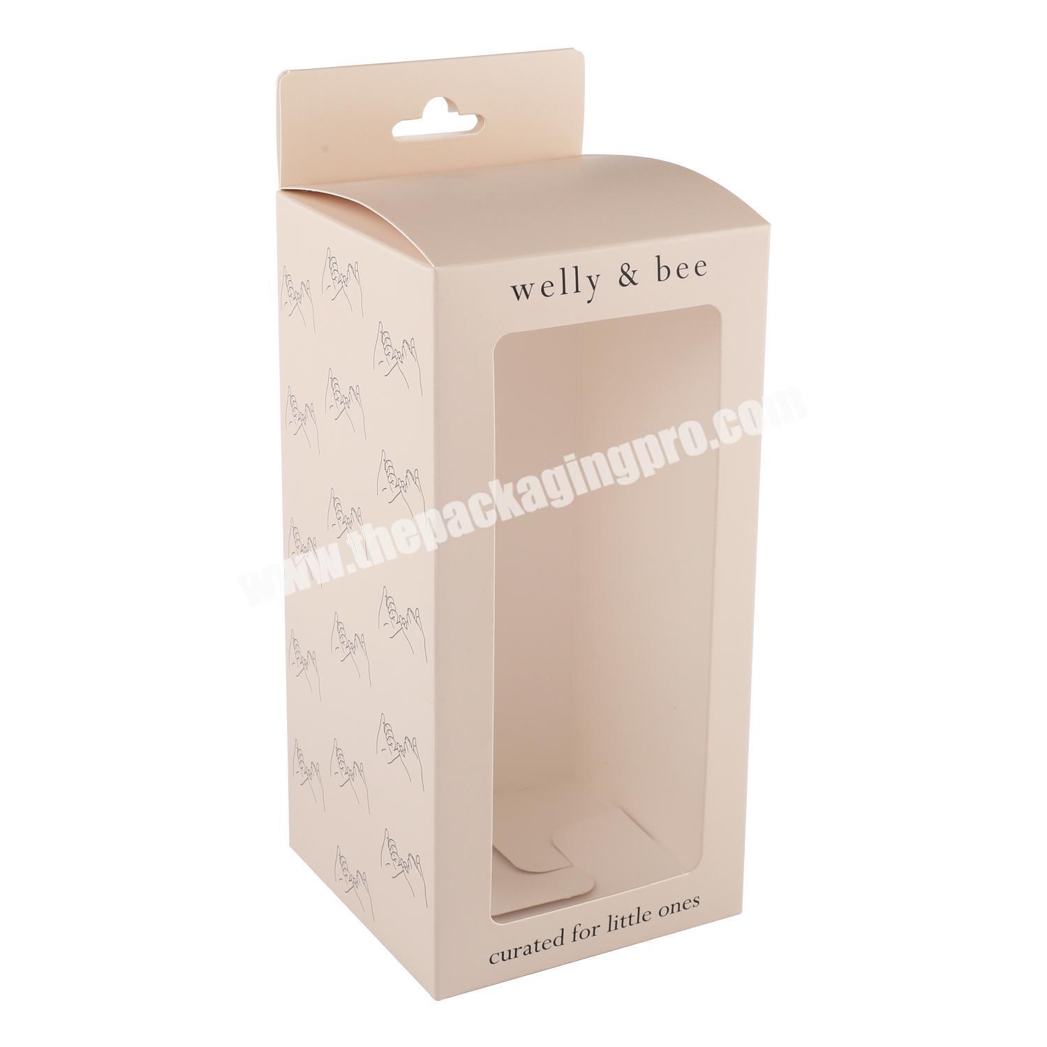 Custom logo eco friendly packaging white paperboard box for toys gift with clear plastic PVC window