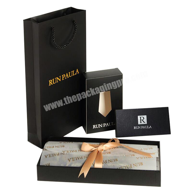 Custom paper box men neck tie gift packaging with window