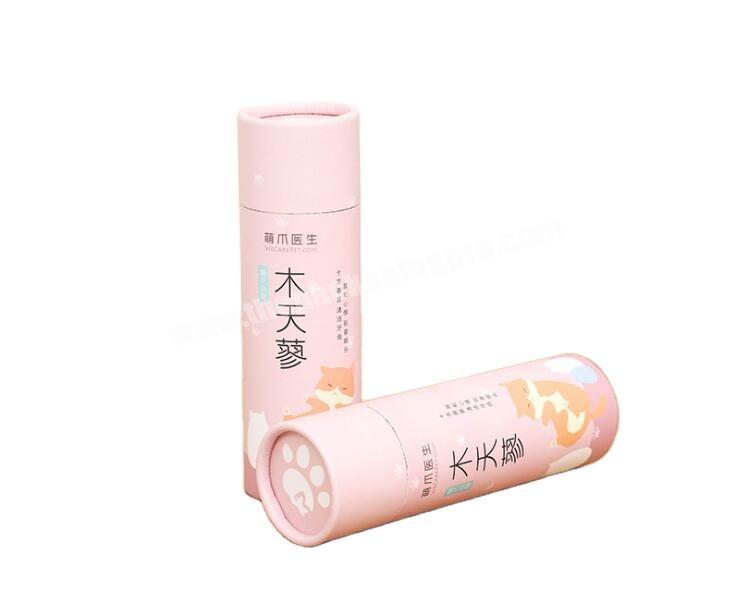 Custom pink long round cardboard Empty teething stick Packaging paper tube for animal