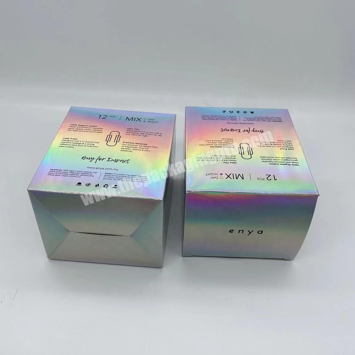 Custom printed holographic laser paper packaging box for makeup