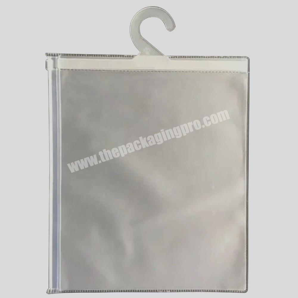 Custom printed zipper pvc plastic bag with paper header hanging tab