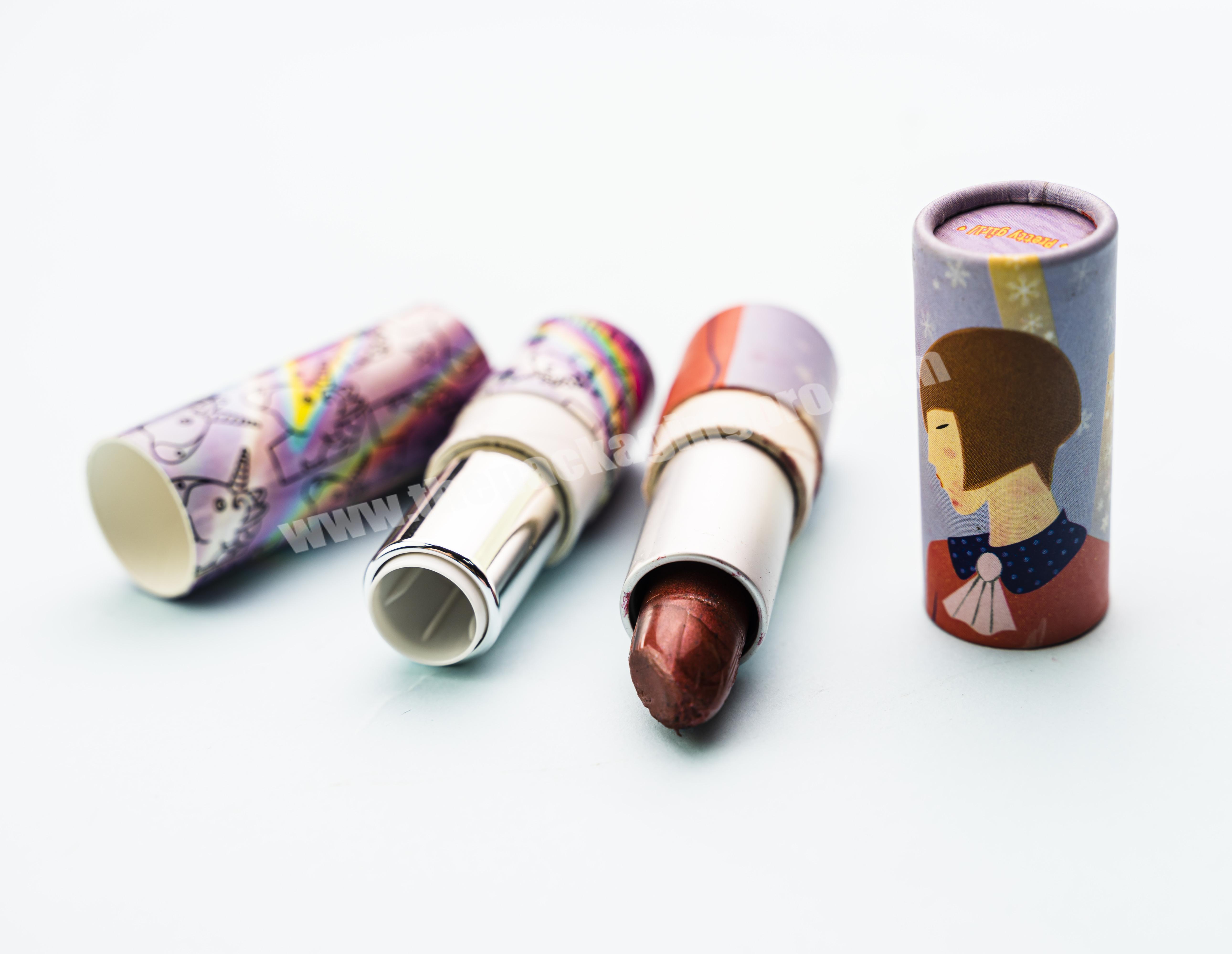 Custom round cardboard cosmetic round lipstick tube packaging