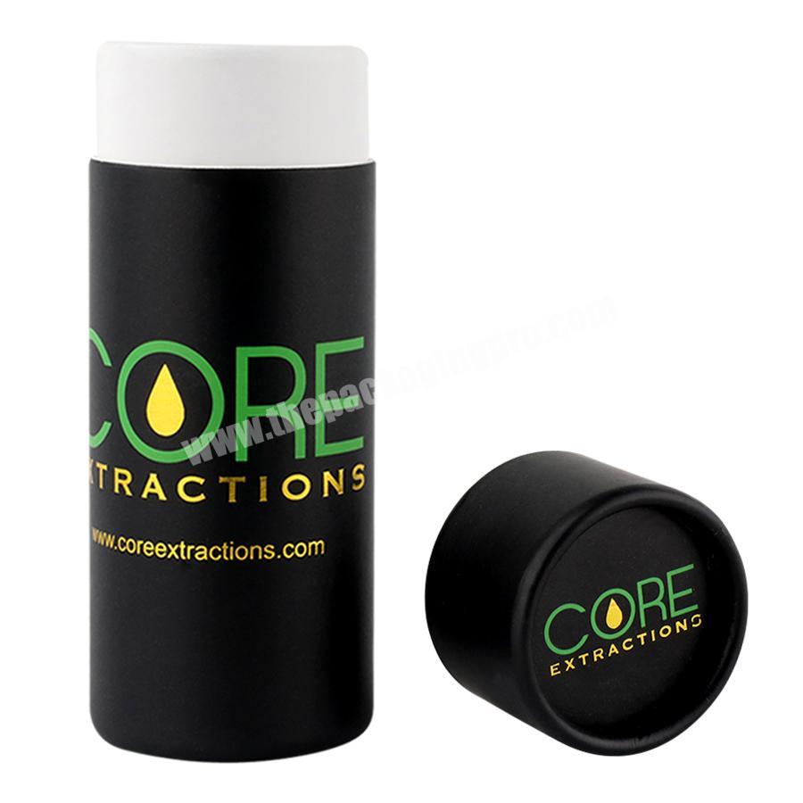 Custom round cylinder gift box cosmetics printing black gold foil paper tube kraft tubes