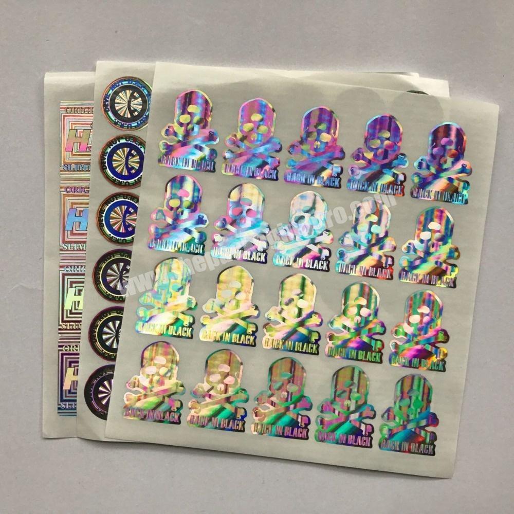 Custom sepcial die cut shape 3d certificate hologram sticker