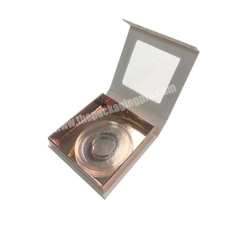 Customised Your Own Empty White Square Transparent Window Magnetic Eyelash Box