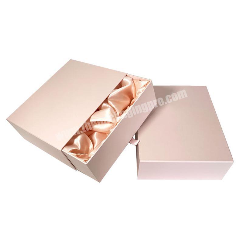Customizable Design Cardboard Packaging Storage Portable Drawer Gift Wig Boxes Satin Liners
