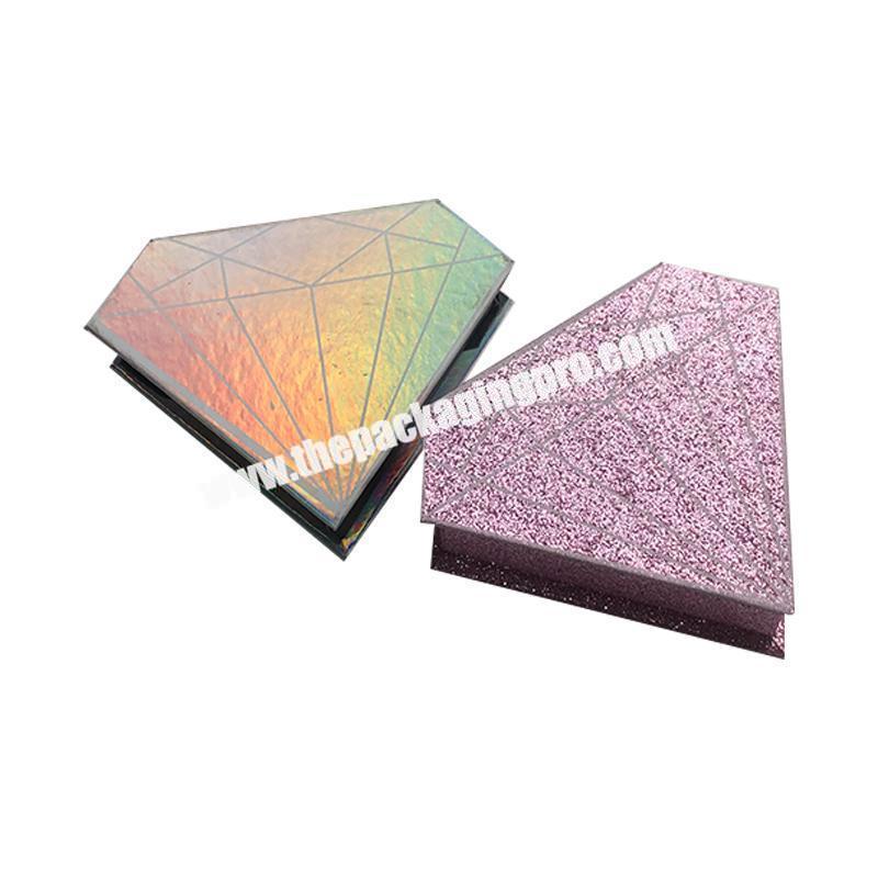 Big Stone Appearance Eyelashes Boxes Made of Laser Paper Cosmetic Box for Portable Use