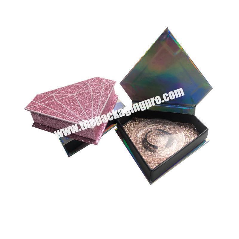Wholesale  Customized Logo Printed Free Design Plastic Box Eyelash  3D Mink Mixed Colors  Eyelash Boxes