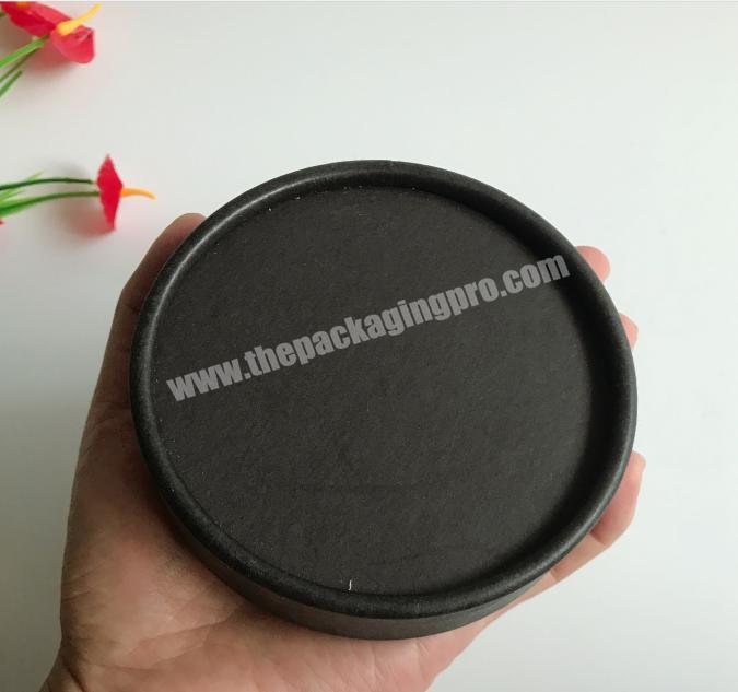 Customize Eco Friendly Matte Black  Mini Cosmetic Paper Jar  Deodorant /Soap Cardboard Paper Pot Biodegradable