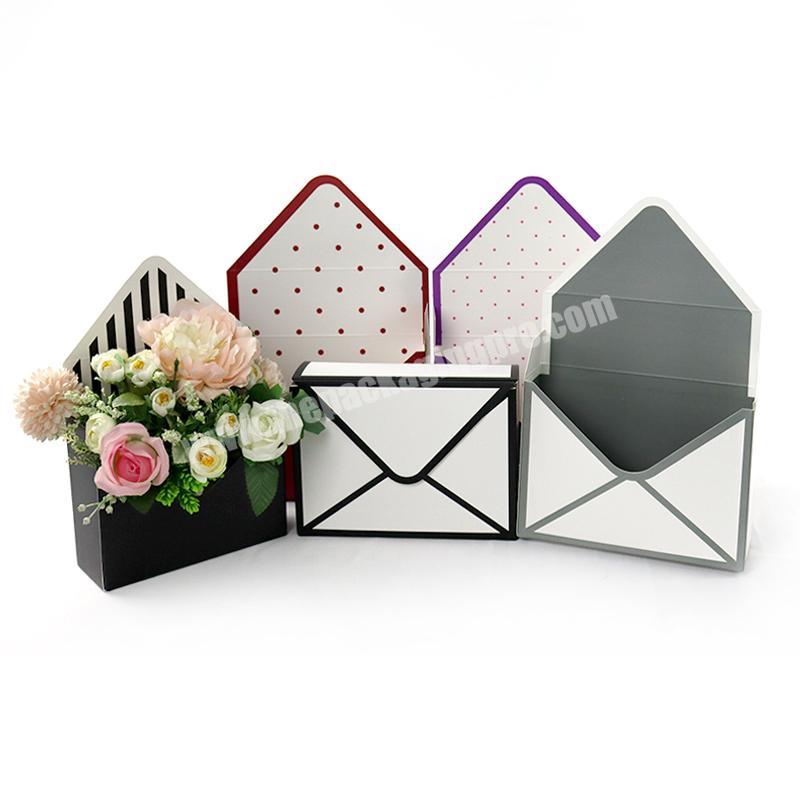 Customized Design Logo Color Printing Fancy Rigid Paper Gift Envelope Shaped Box Flower Packing Box