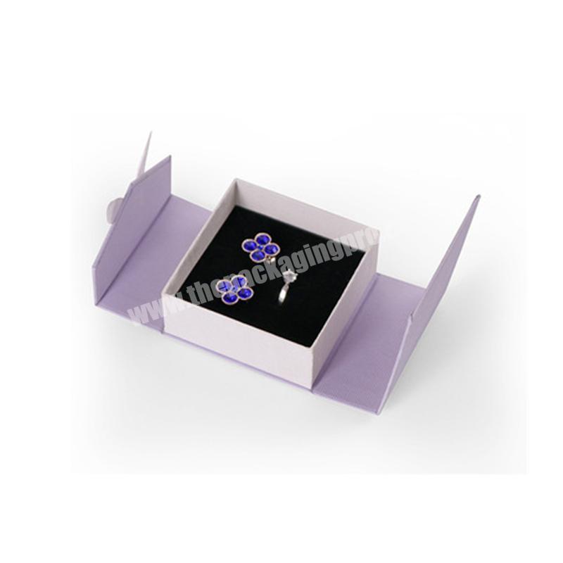 Customized Spot Folding Magnetic Jewelry Earring Ring Necklace Gift Packaging Boxes With Bowknot