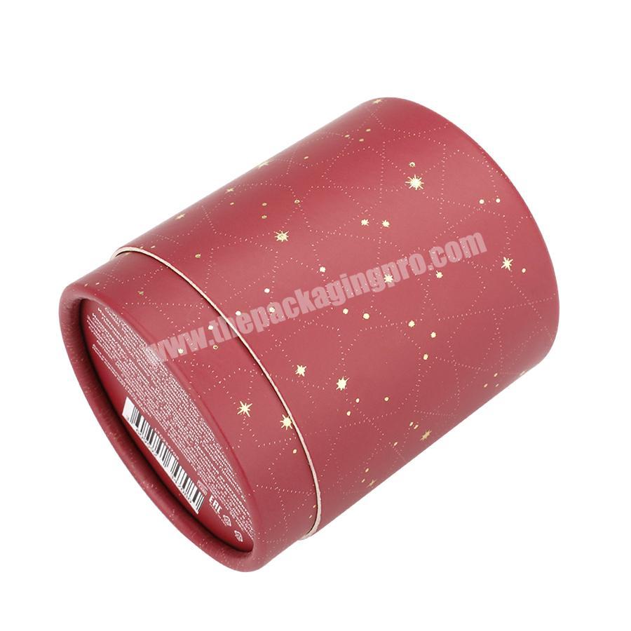 Customized black red luxury 5 x 3.25 flower essential oil cylinder paper packaging box