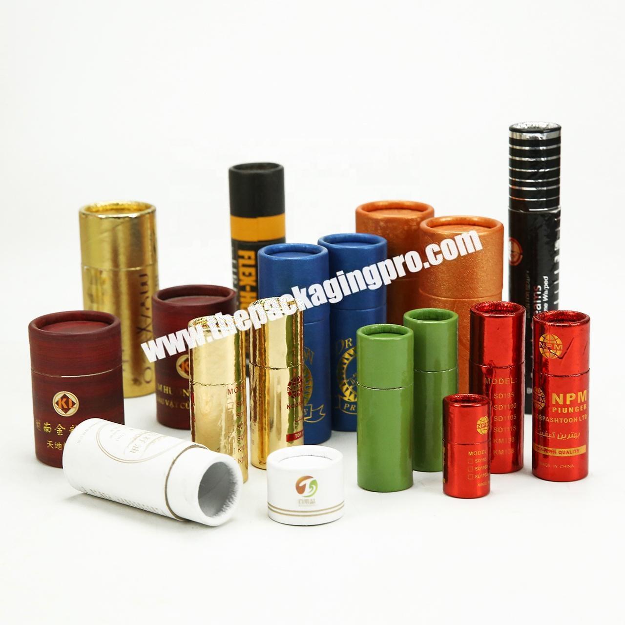 custom push up/twisted paper cosmetic lipstick/lip balm tube containers