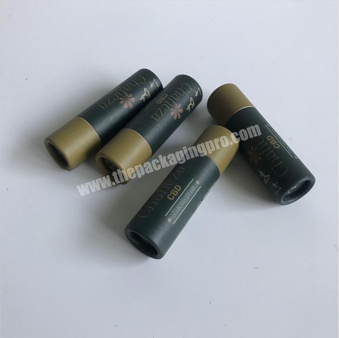 Eco Friendly Custom Printed Cylinder Lip balm Paper Tube Kraft lipstick kraft Cardboard  container oil resistant