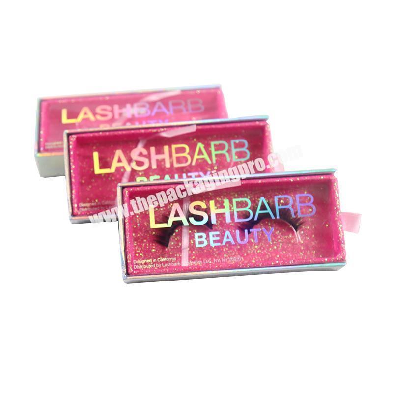 Wholesale Custom Wholesale  Logo Free Design 3D Mink Plastic Box Eyelash Packaging Pink Magnet Eyelash Box