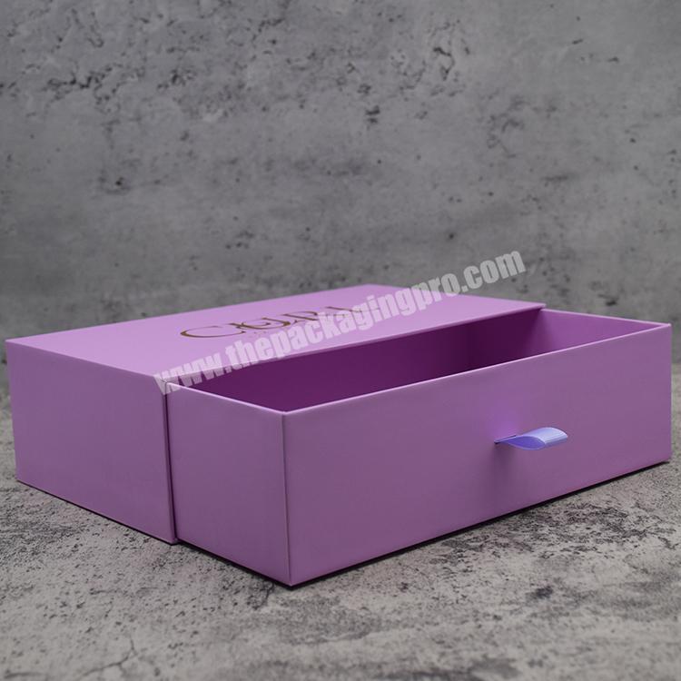 Wholesale Factory Direct Hard Rigid Cardboard Sliding Box With Ribbon Rope Packaging Gift Drawer Storage Box