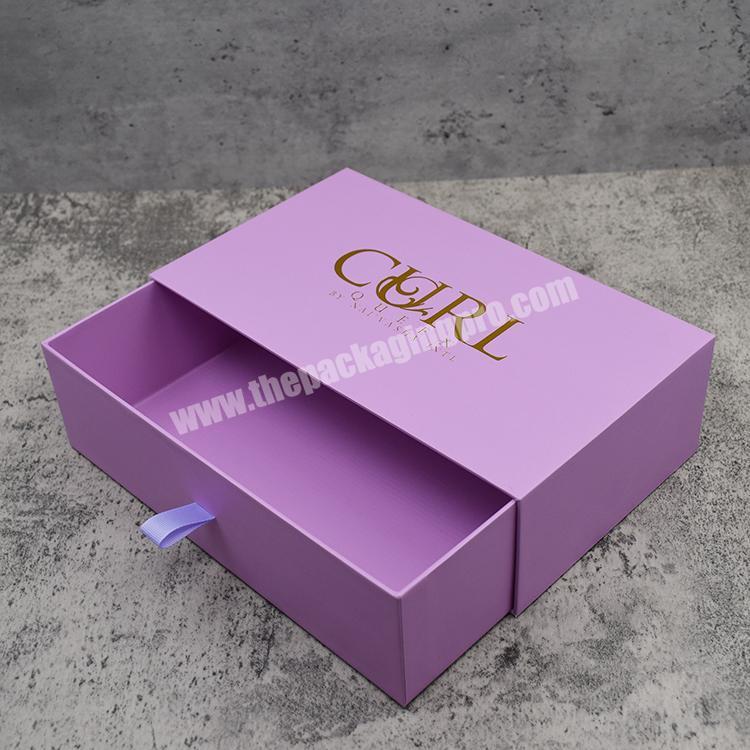 Manufacturer Factory Direct Hard Rigid Cardboard Sliding Box With Ribbon Rope Packaging Gift Drawer Storage Box