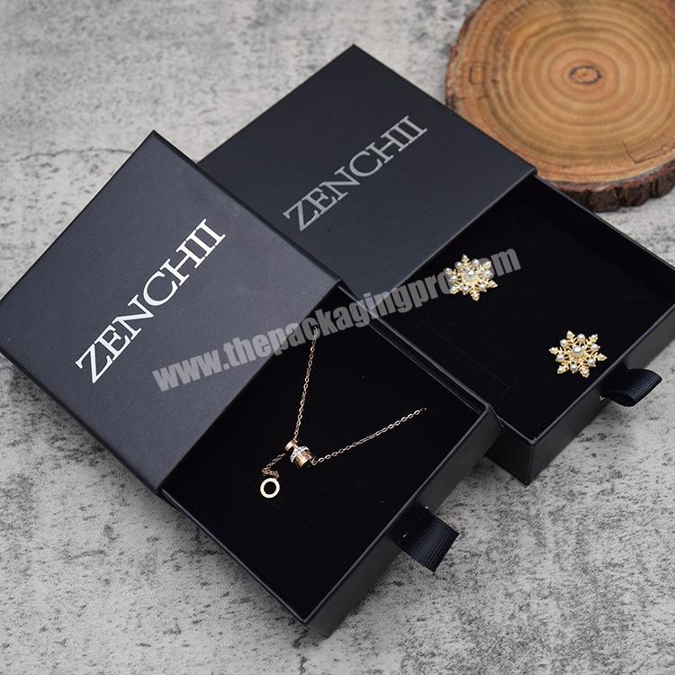 Factory Price Wholesale Luxury Eco Friendly Slide Drawer Earing Box Jewelry Packaging