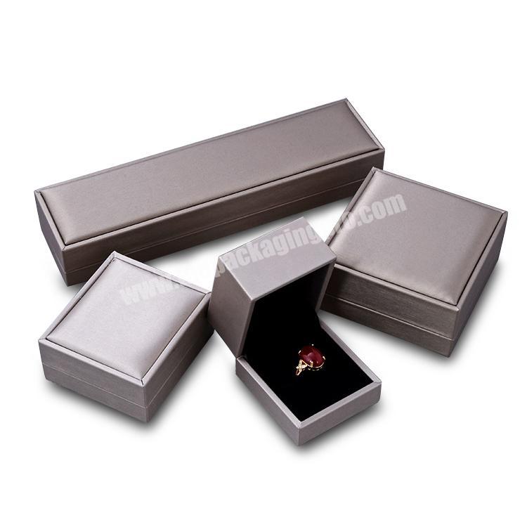 Factory Wholesale High Quality Elegant Gray Gift Jewelry Packaging Box Necklace Ring Bracelet Box