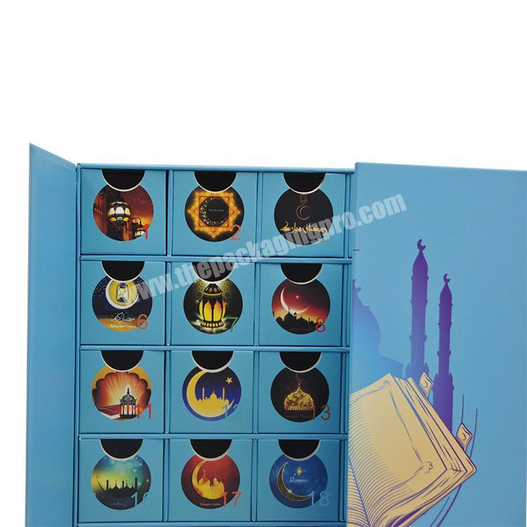 Supplier Factory Wholesale Printed Custom Gifts Chocolate Count Down Art Paper Board Ramadan Advent Calendar Packaging Box