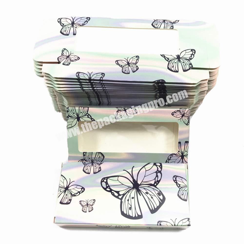 Fashionable Glitter Paper Cardboard Lash Packaging Boxes Cosmetic Eyelash Storage Box
