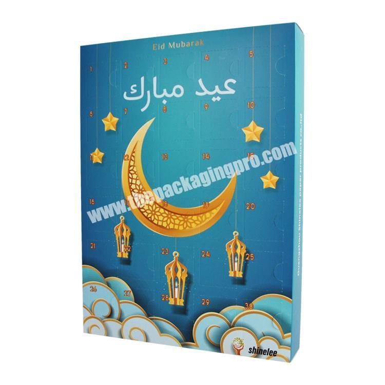 Wholesale Wholesale Recycled Box Cookie Box Chocolate Packing Packaging Boxes Custom Logo Ramadan Luxury Calendar With Plastic Tray