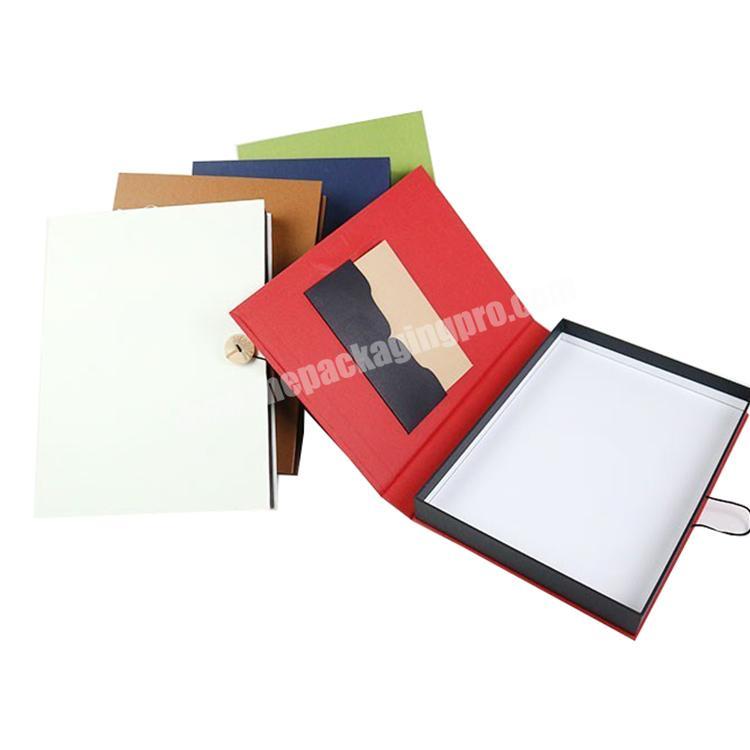 Foldable Book Shaped Luxury  Decorative Photo Album Packaging Boxes with Window