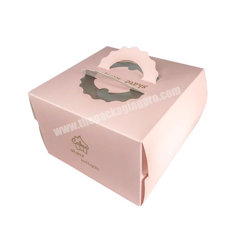 Wholesale China factory Custom Beauty Birthday Paper Cardboard Packaging Box With Transparent PVC Window For Cake Box Flat Folding Packed