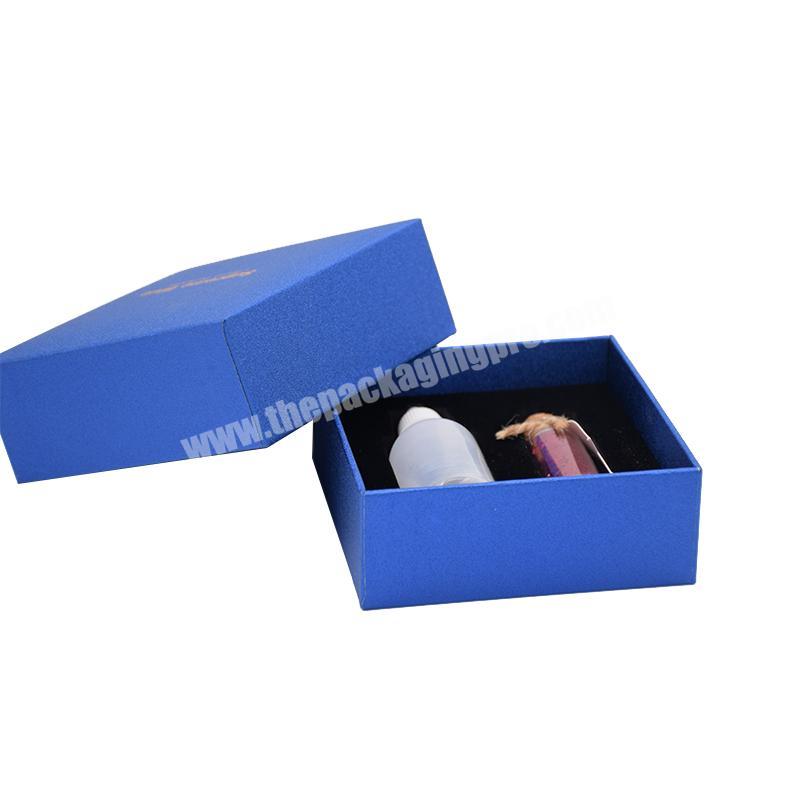 Free Sample Storage Textured Navy Blue Rectangle Gift Packaging Rigid Cardboard Lid And Base Box