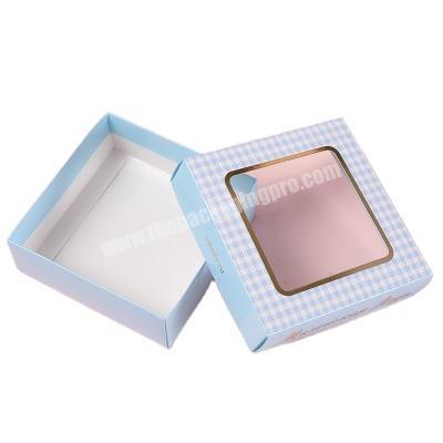Fully Customized  Transparent Empty Lid bottom Cardboard Boxes Packing Foods Gifts Toys Socks Paper Packaging Box With Window