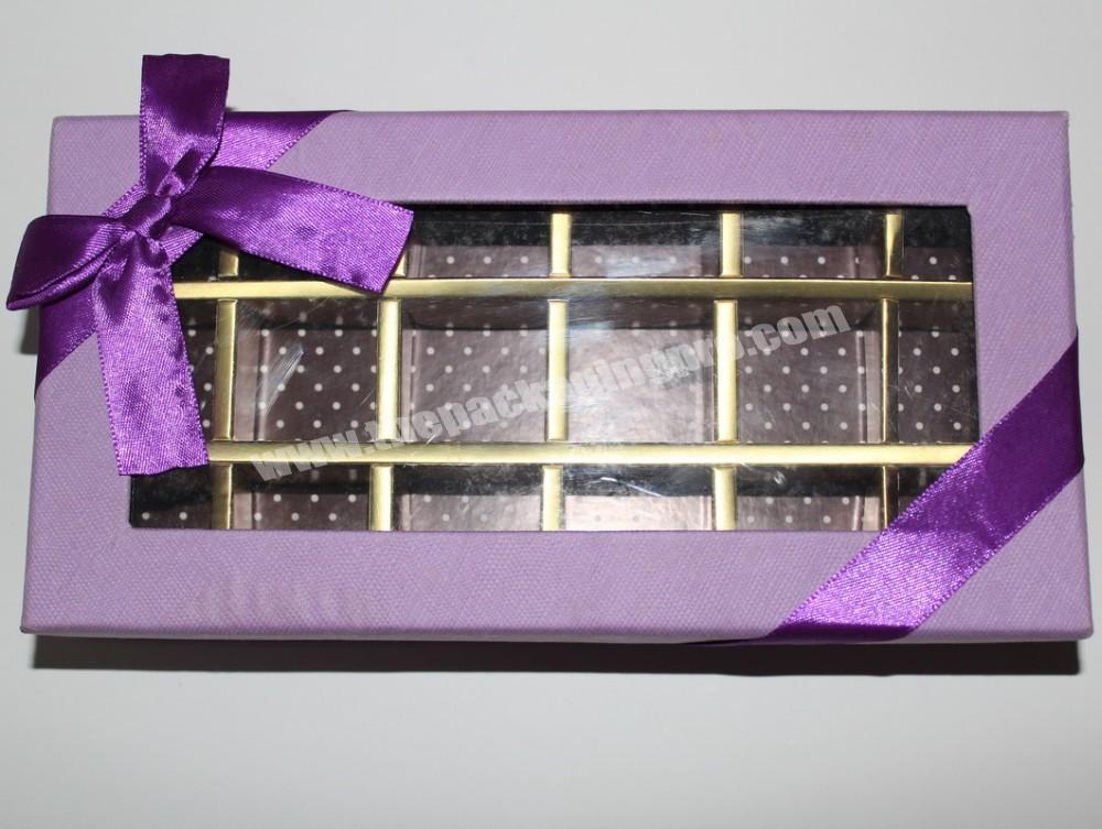 Wholesale Gold Hot Stamp Printed Ribbon Clear Pvc Plastic Box For Strawberry Chocolate Box With Window