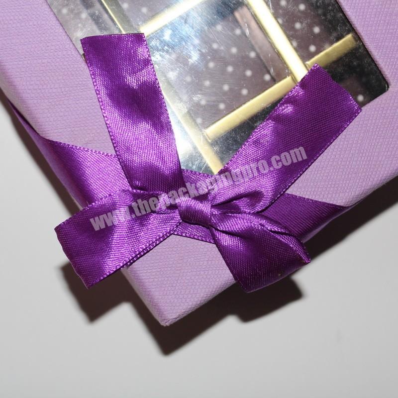 Shop Gold Hot Stamp Printed Ribbon Clear Pvc Plastic Box For Strawberry Chocolate Box With Window