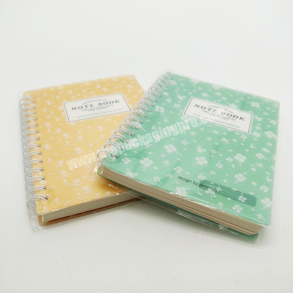 Hardcover notebooks with opp clear bag, Wholesale cute cheap cool paper notebook printing with opp bag