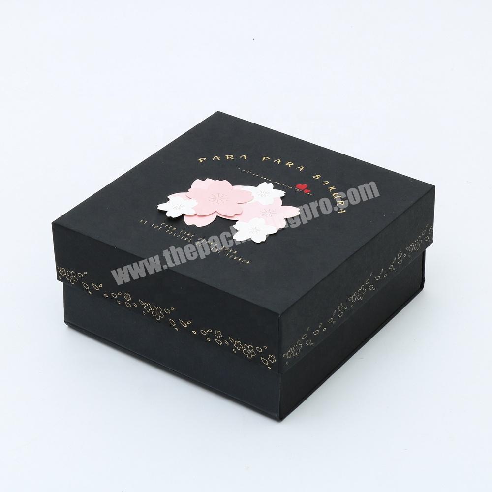 High Quality Custom Black Color Foldable Paper Cardboard Gift Packaging Box